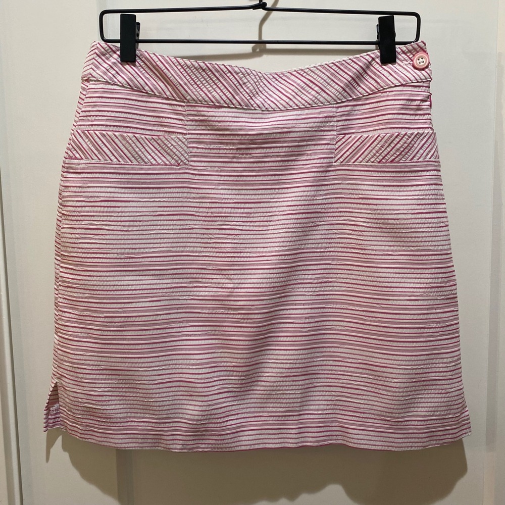 EP Pro Ladies Golf Skort. Lined Shorts. Size 4. Pink/White. Side Zip/Button
